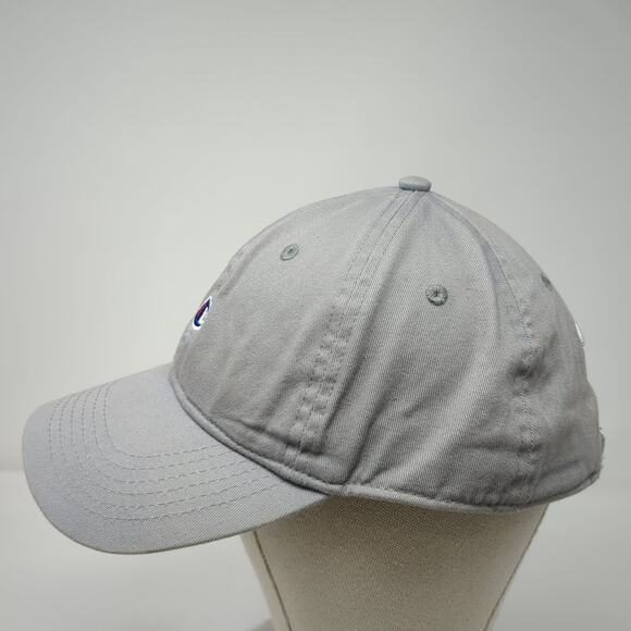 Champion Slideback Baseball Cap Gray One Size Adjustable Embroidered 6 Panel - Picture 3 of 10